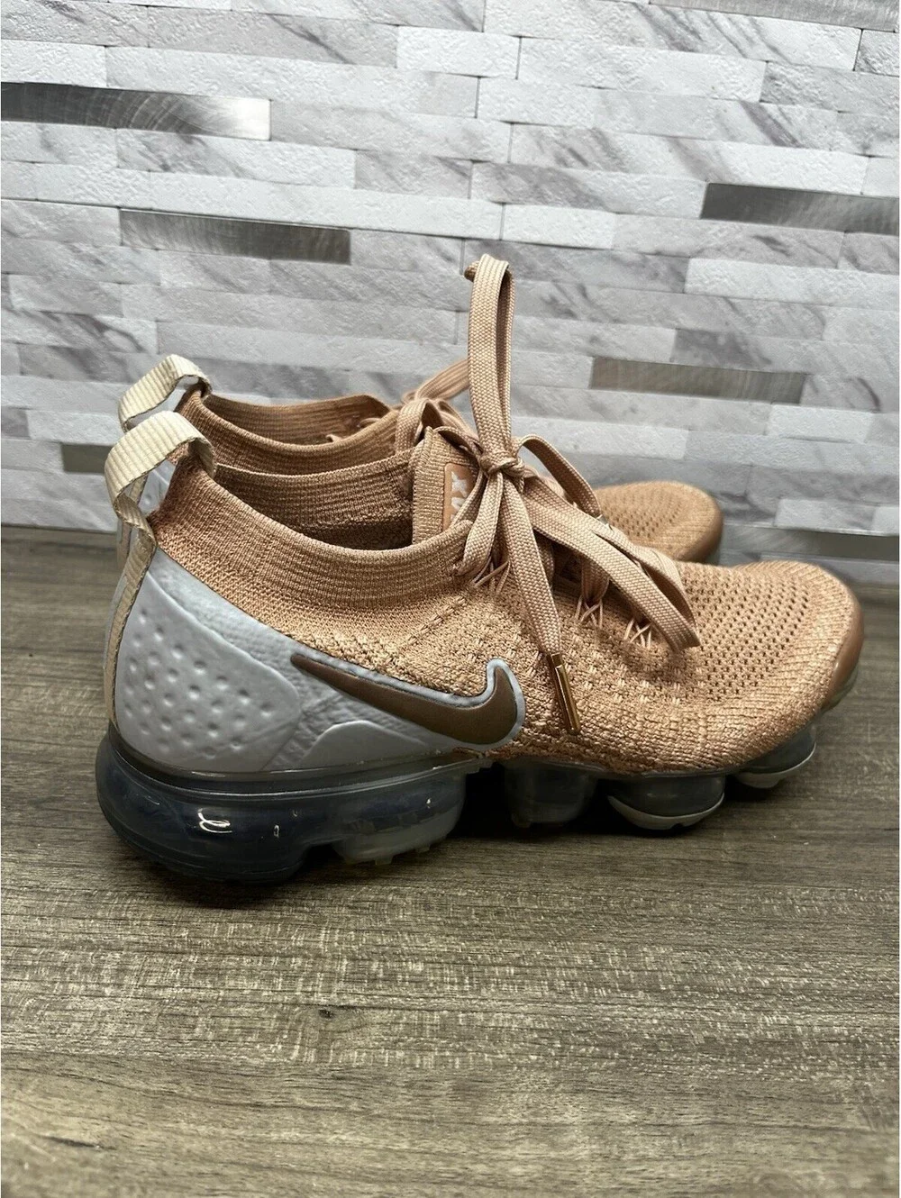 Nike VaporMax Flyknit 2 Rose Gold Pink Women's 7.5 Running Walking 942843-602